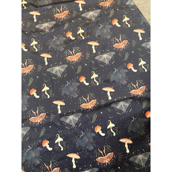 Disturbia Medeina Print Cowl Neck Satin Slip Dress S Fairy Mushroom Moth Cottage - Picture 12 of 13